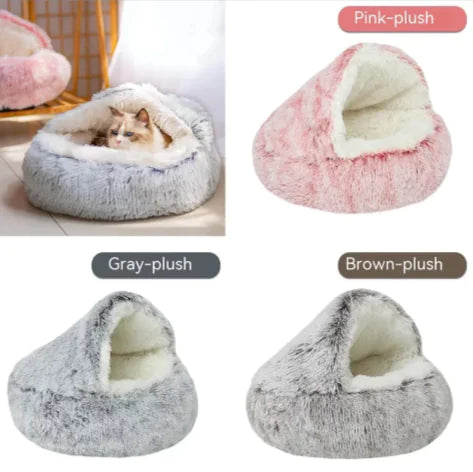 Semi-Closed Pet Bed – Cozy Year-Round Comfort